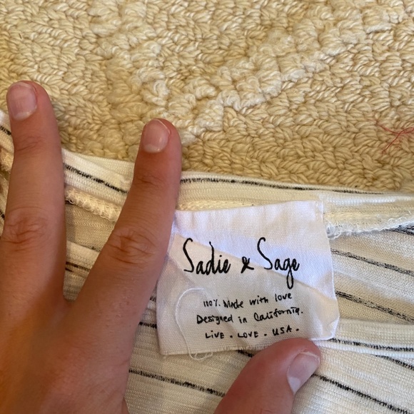 Sadie and Sage Striped Cropped Tee - Picture 3 of 3